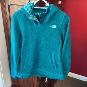 North face lined jacket with hoodie